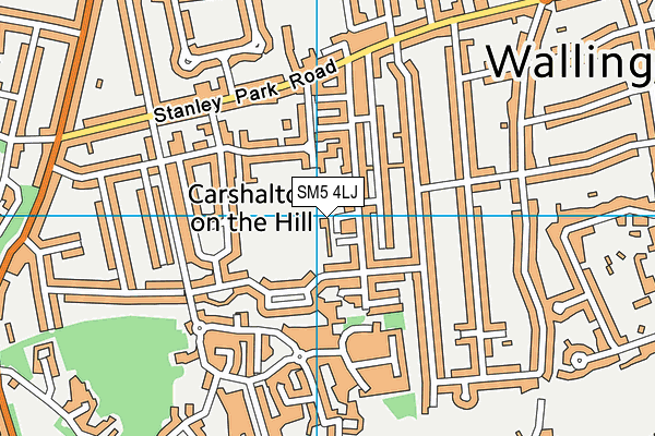 SM5 4LJ map - OS VectorMap District (Ordnance Survey)