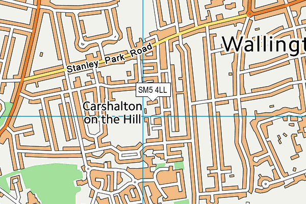 SM5 4LL map - OS VectorMap District (Ordnance Survey)