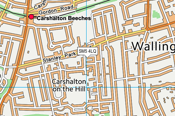 SM5 4LQ map - OS VectorMap District (Ordnance Survey)