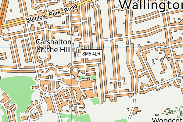 SM5 4LR map - OS VectorMap District (Ordnance Survey)