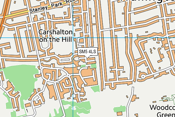 SM5 4LS map - OS VectorMap District (Ordnance Survey)