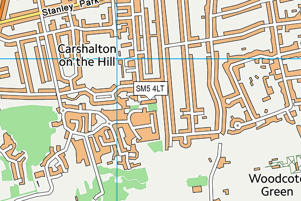 SM5 4LT map - OS VectorMap District (Ordnance Survey)