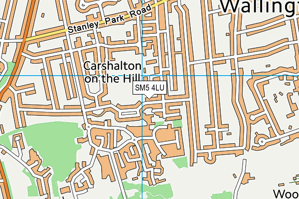 SM5 4LU map - OS VectorMap District (Ordnance Survey)