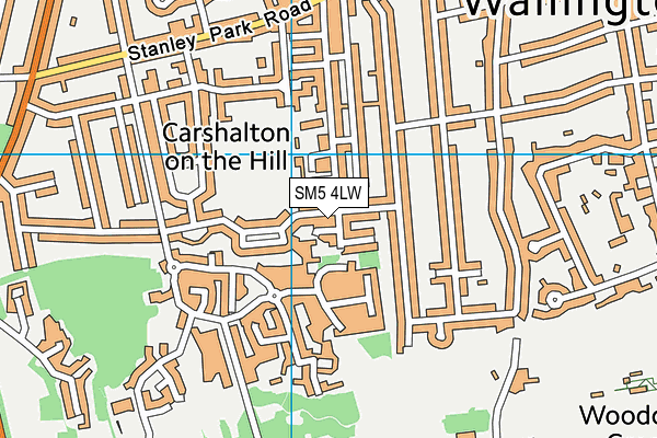 SM5 4LW map - OS VectorMap District (Ordnance Survey)