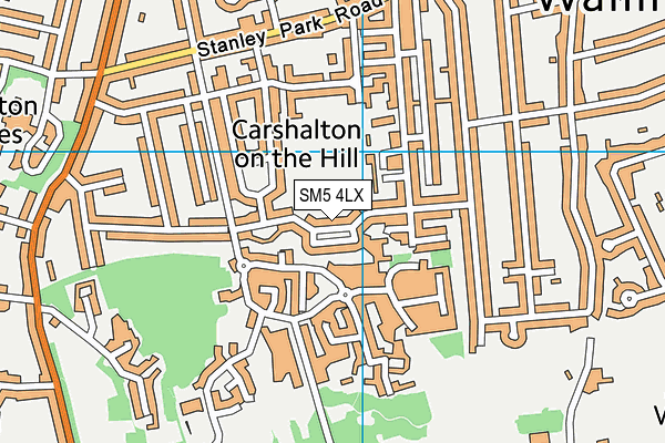 SM5 4LX map - OS VectorMap District (Ordnance Survey)