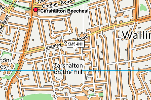 SM5 4NH map - OS VectorMap District (Ordnance Survey)