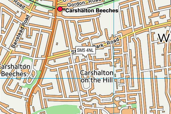 SM5 4NL map - OS VectorMap District (Ordnance Survey)