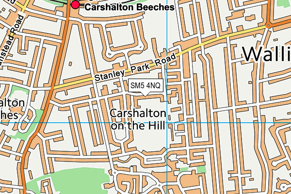 SM5 4NQ map - OS VectorMap District (Ordnance Survey)