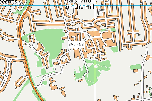 SM5 4NS map - OS VectorMap District (Ordnance Survey)