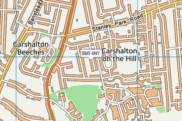 SM5 4NY map - OS VectorMap District (Ordnance Survey)