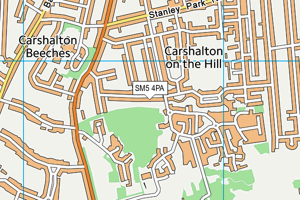 SM5 4PA map - OS VectorMap District (Ordnance Survey)