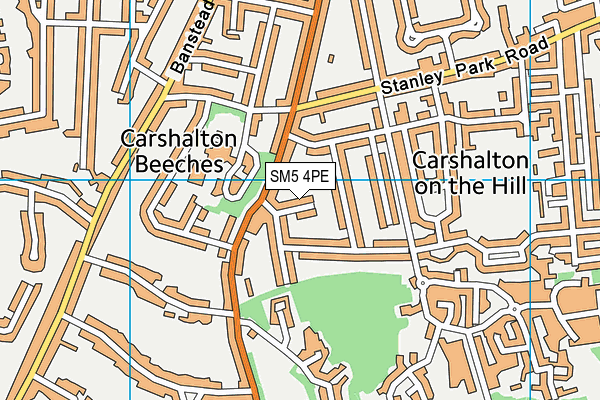 SM5 4PE map - OS VectorMap District (Ordnance Survey)