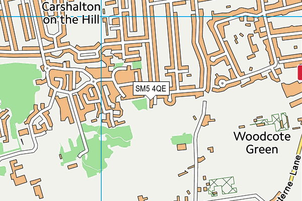 SM5 4QE map - OS VectorMap District (Ordnance Survey)