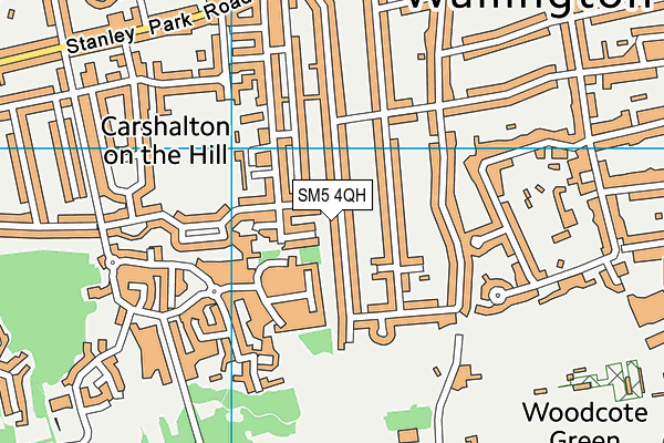 SM5 4QH map - OS VectorMap District (Ordnance Survey)