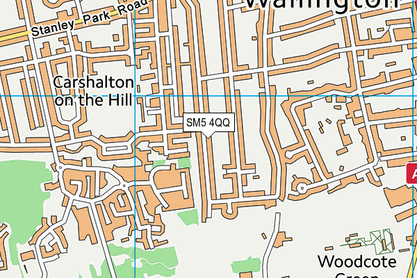 SM5 4QQ map - OS VectorMap District (Ordnance Survey)
