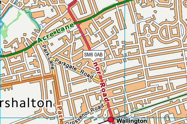 SM6 0AB map - OS VectorMap District (Ordnance Survey)