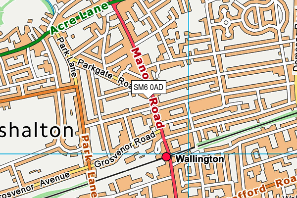 SM6 0AD map - OS VectorMap District (Ordnance Survey)