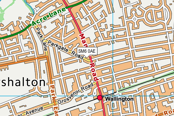 SM6 0AE map - OS VectorMap District (Ordnance Survey)