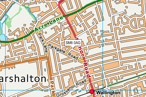 SM6 0AG map - OS VectorMap District (Ordnance Survey)