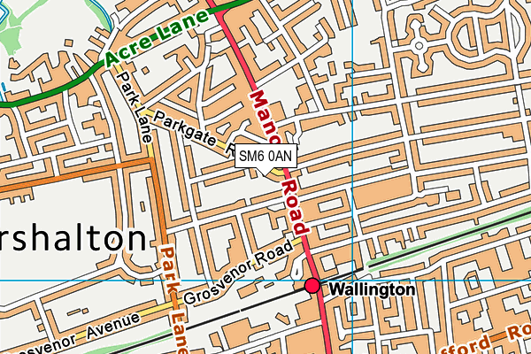 SM6 0AN map - OS VectorMap District (Ordnance Survey)