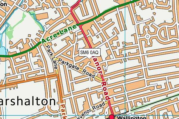 SM6 0AQ map - OS VectorMap District (Ordnance Survey)