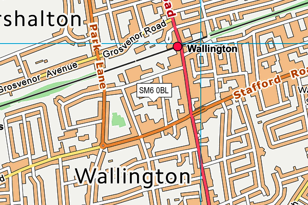 SM6 0BL map - OS VectorMap District (Ordnance Survey)