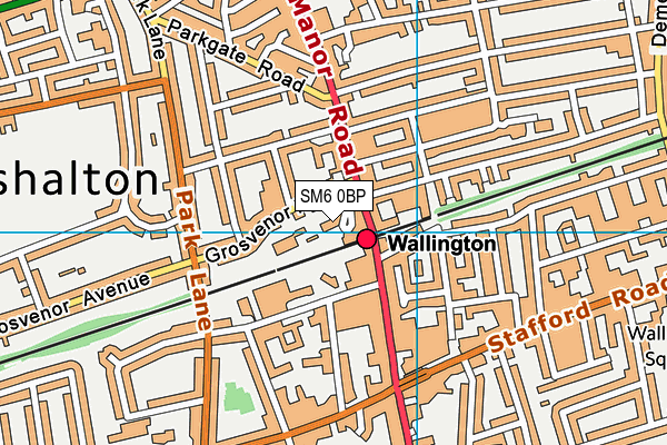 SM6 0BP map - OS VectorMap District (Ordnance Survey)