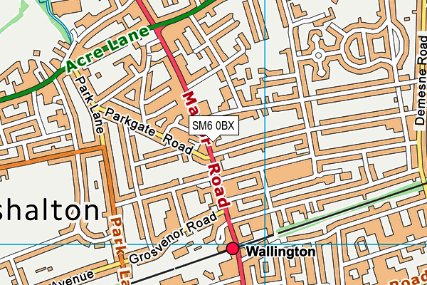 SM6 0BX map - OS VectorMap District (Ordnance Survey)