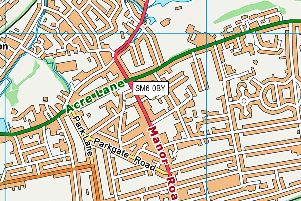 SM6 0BY map - OS VectorMap District (Ordnance Survey)