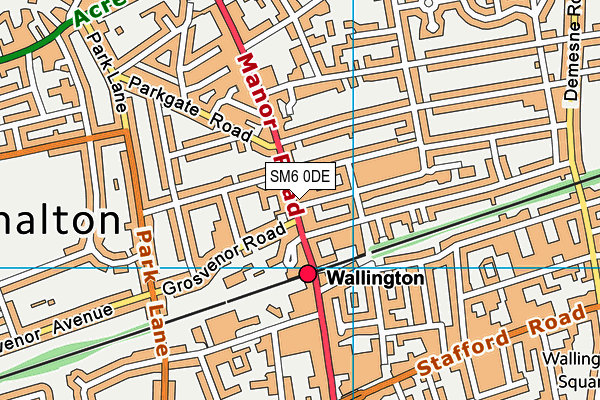 SM6 0DE map - OS VectorMap District (Ordnance Survey)