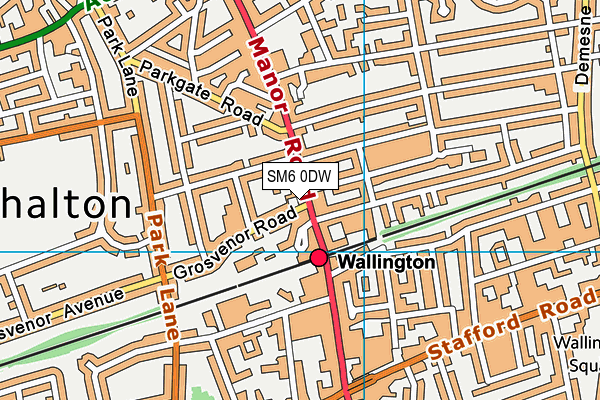 SM6 0DW map - OS VectorMap District (Ordnance Survey)