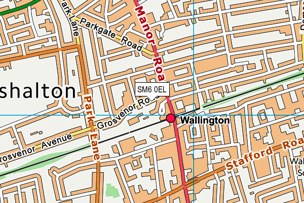 SM6 0EL map - OS VectorMap District (Ordnance Survey)