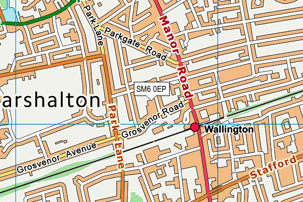 SM6 0EP map - OS VectorMap District (Ordnance Survey)