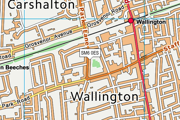 SM6 0ES map - OS VectorMap District (Ordnance Survey)