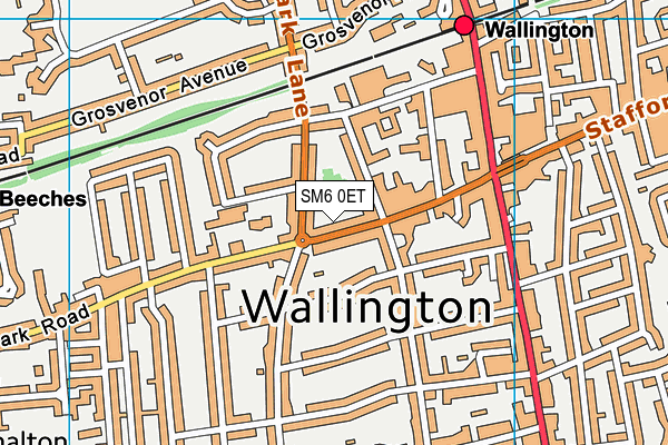 SM6 0ET map - OS VectorMap District (Ordnance Survey)