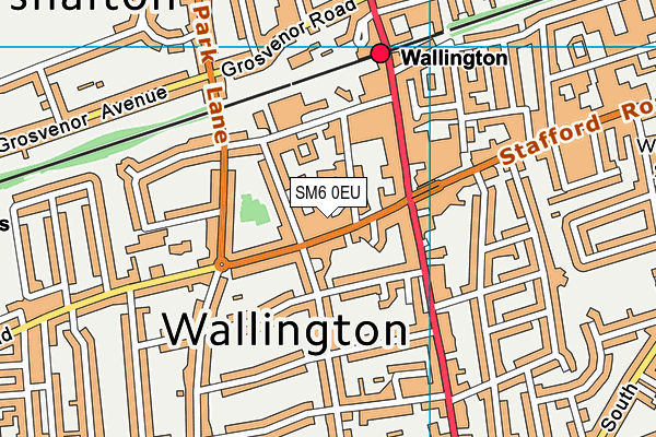 SM6 0EU map - OS VectorMap District (Ordnance Survey)