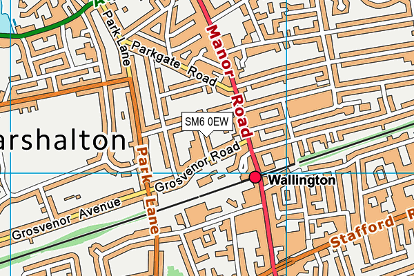 SM6 0EW map - OS VectorMap District (Ordnance Survey)