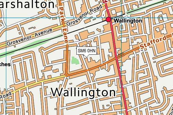 SM6 0HN map - OS VectorMap District (Ordnance Survey)