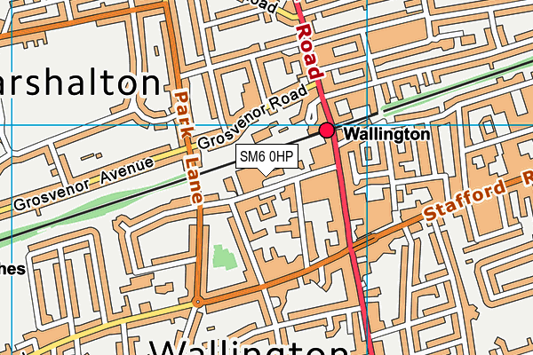 SM6 0HP map - OS VectorMap District (Ordnance Survey)