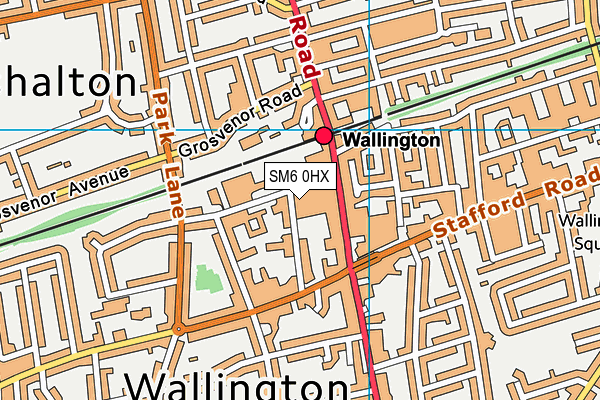 SM6 0HX map - OS VectorMap District (Ordnance Survey)