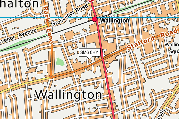 SM6 0HY map - OS VectorMap District (Ordnance Survey)