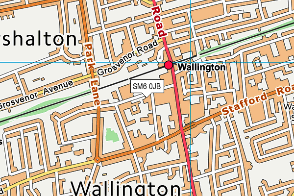 SM6 0JB map - OS VectorMap District (Ordnance Survey)