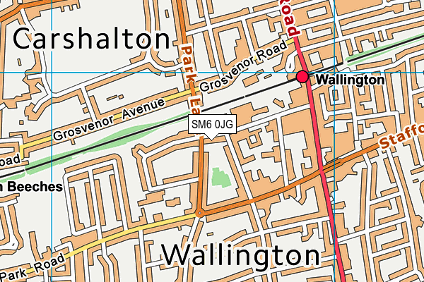 SM6 0JG map - OS VectorMap District (Ordnance Survey)