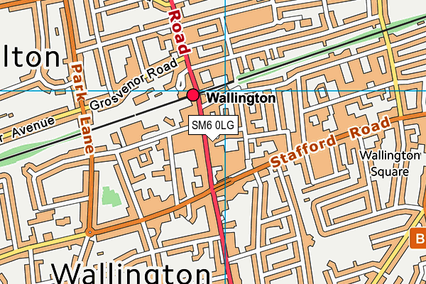 SM6 0LG map - OS VectorMap District (Ordnance Survey)