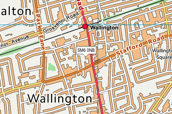 SM6 0NB map - OS VectorMap District (Ordnance Survey)