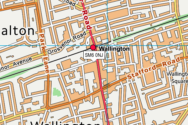 SM6 0NJ map - OS VectorMap District (Ordnance Survey)