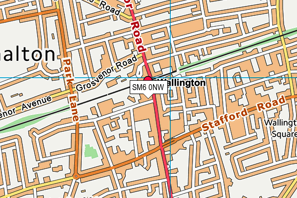 SM6 0NW map - OS VectorMap District (Ordnance Survey)