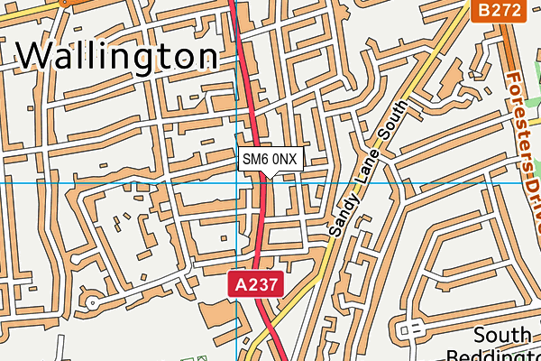 SM6 0NX map - OS VectorMap District (Ordnance Survey)