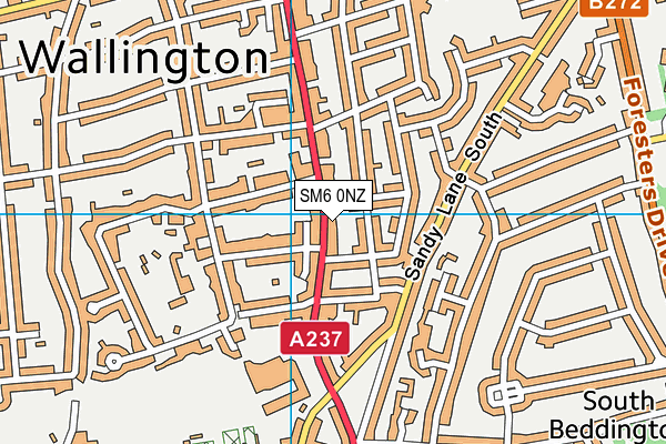 SM6 0NZ map - OS VectorMap District (Ordnance Survey)