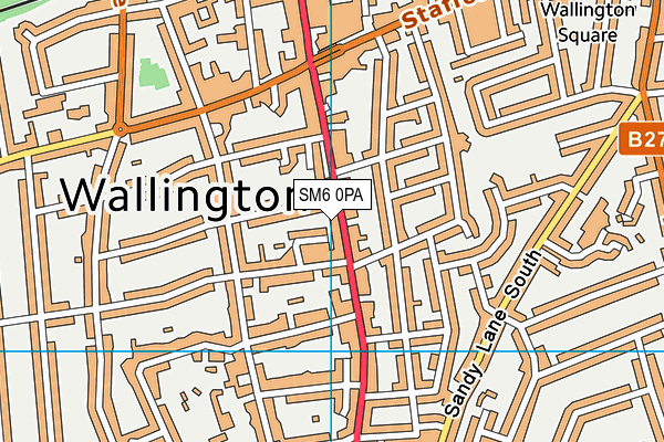 SM6 0PA map - OS VectorMap District (Ordnance Survey)